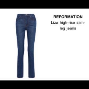 NWT Reformation Liza High Rise Straight Jamaica (Dark Wash) jeans size 28.